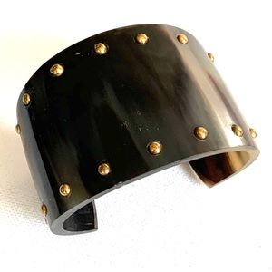 Studded Tortoise Shell Cuff